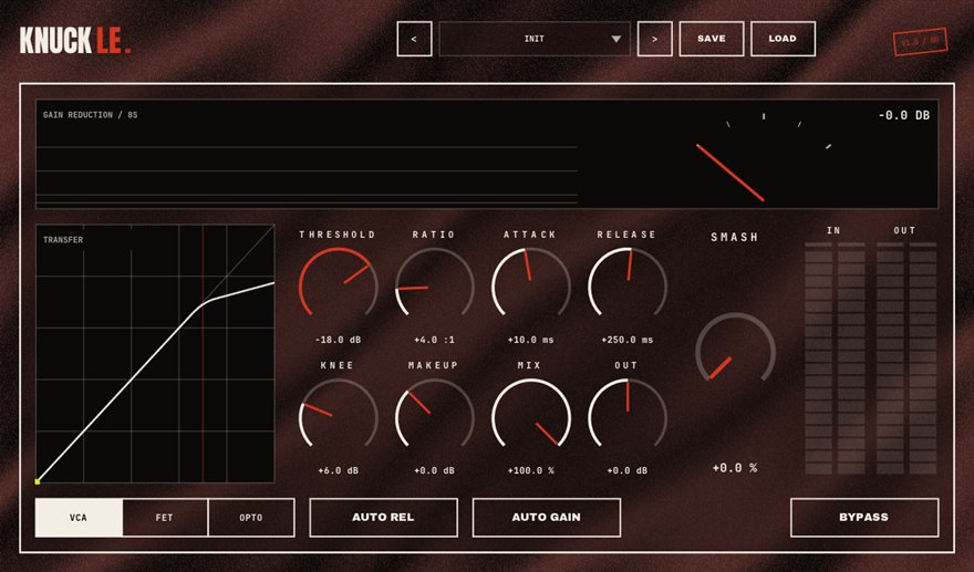KNUCKLE — free compressor plugin for Windows (VST3), BSMT.DSP by Dr.dawgOG: interface screenshot