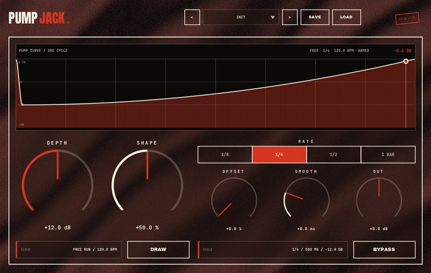 PUMPJACK — free tempo-synced pump plugin for Windows (VST3), BSMT.DSP by Dr.dawgOG: interface screenshot