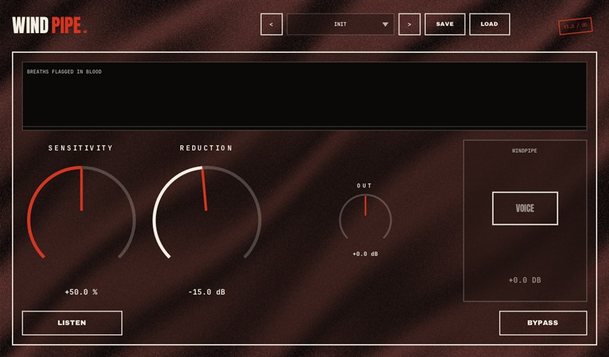 WINDPIPE — free breath control plugin for Windows (VST3), BSMT.DSP by Dr.dawgOG: interface screenshot